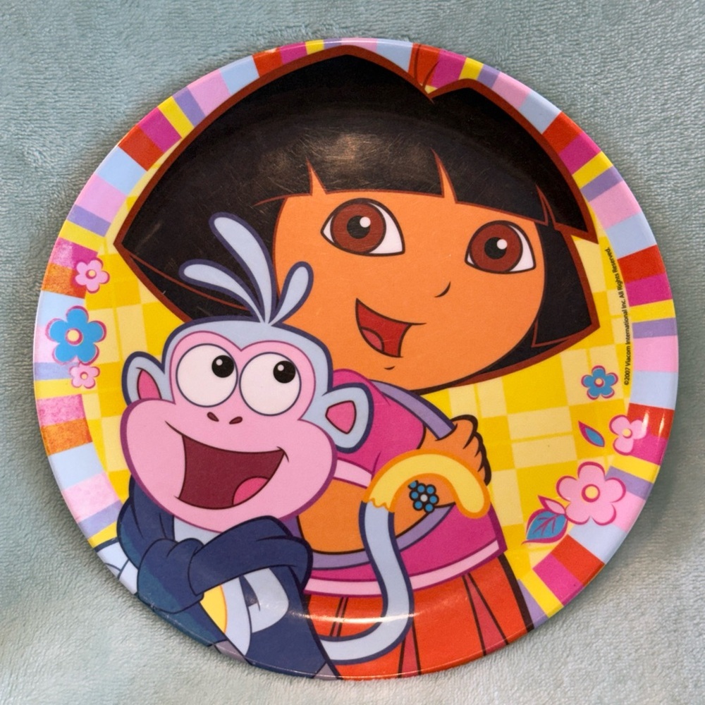 Dora The Explorer & Boots Melamine 8" Plate Zak Designs Kids Tableware 2007